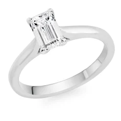 Beaverbrooks Platinum Diamond Emerald Cut Solitaire Ring