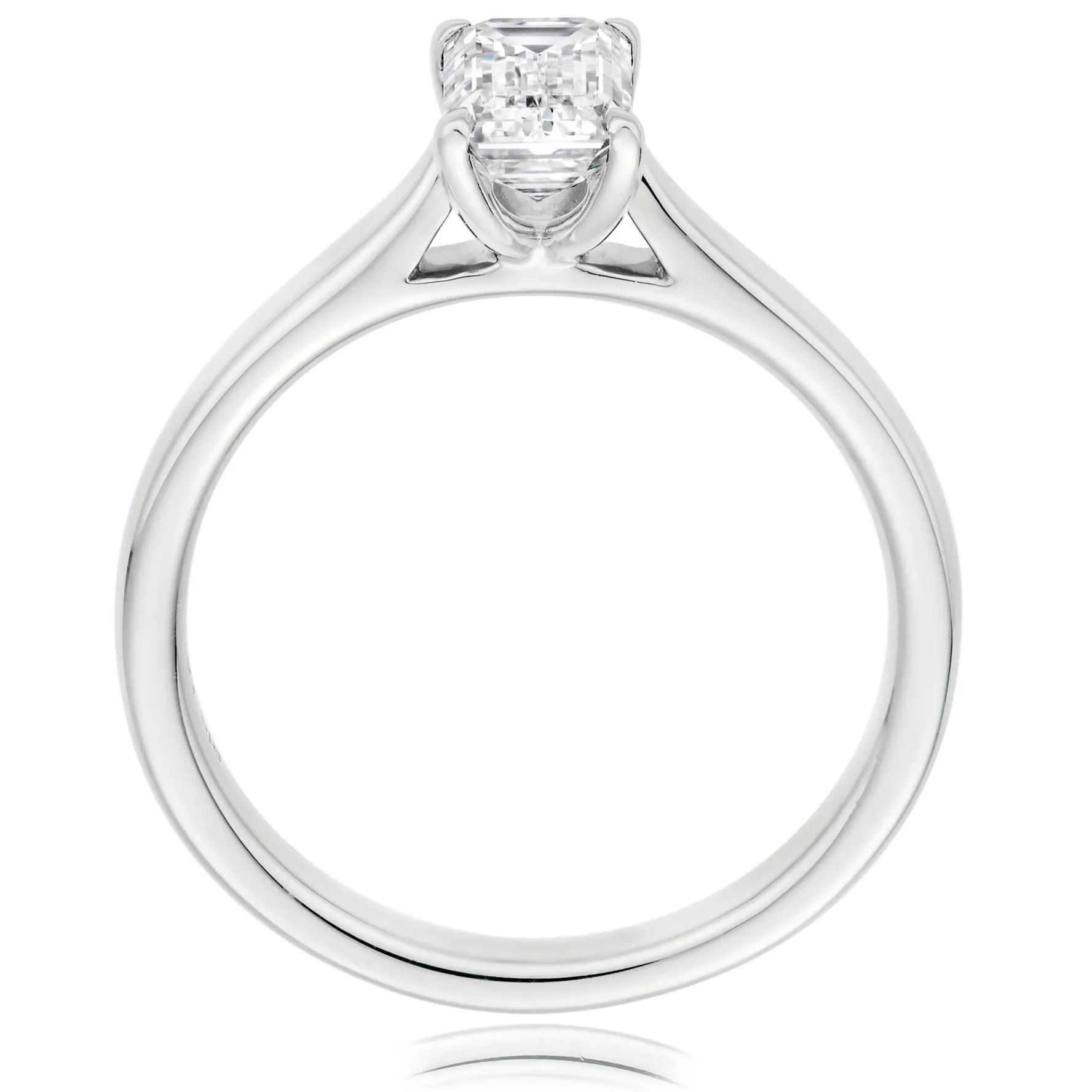 Beaverbrooks Platinum Diamond Emerald Cut Solitaire Ring