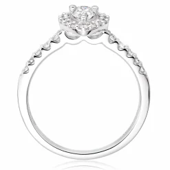 Beaverbrooks Platinum Diamond Pear Shaped Halo Ring