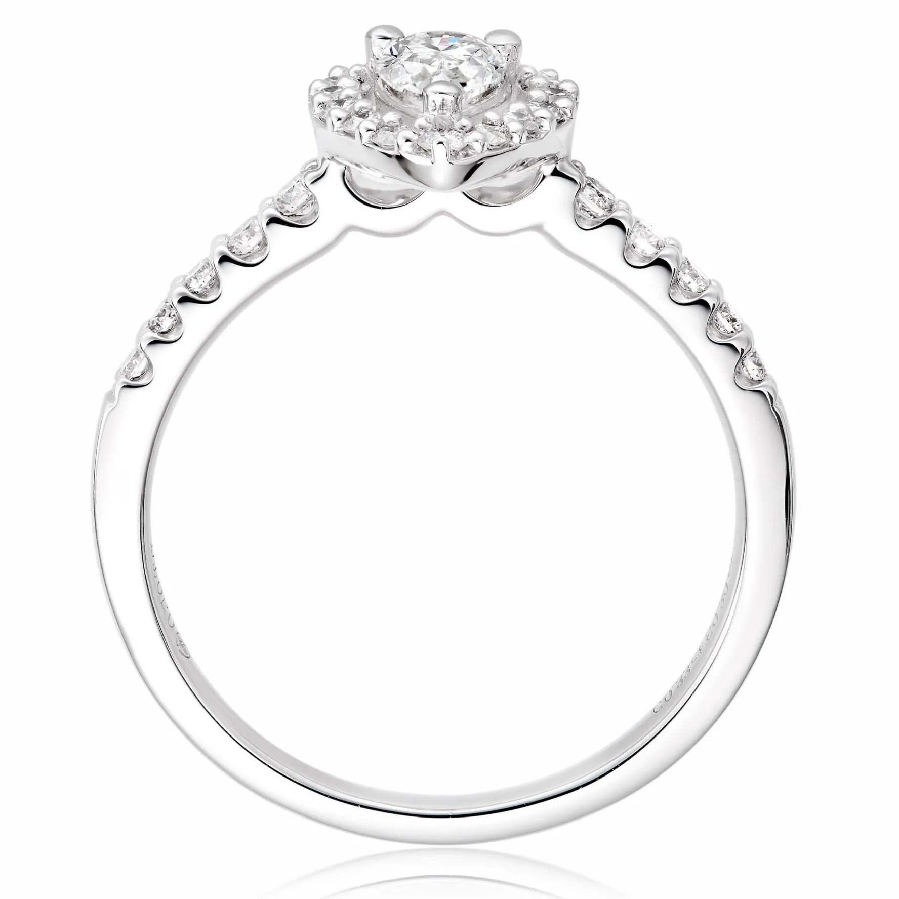 Beaverbrooks Platinum Diamond Pear Shaped Halo Ring