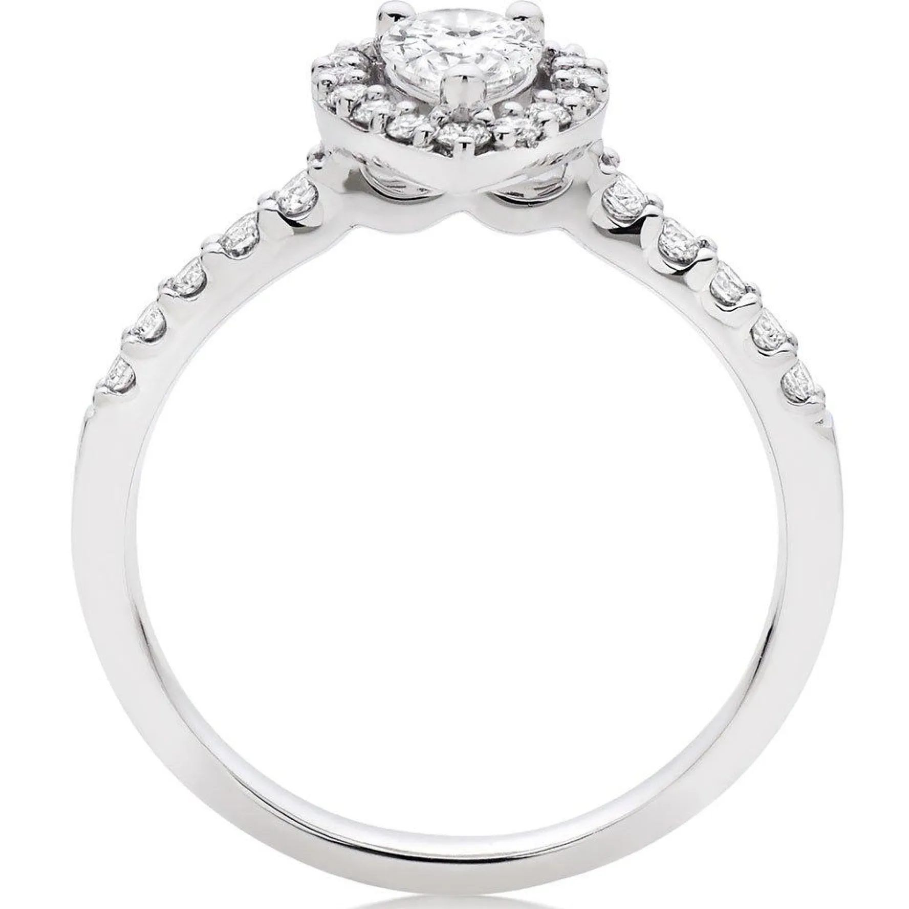 Beaverbrooks Platinum Diamond Pear Shaped Halo Ring