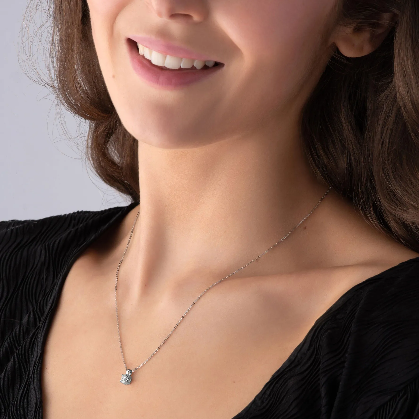 Beaverbrooks Platinum Diamond Solitaire Pendant