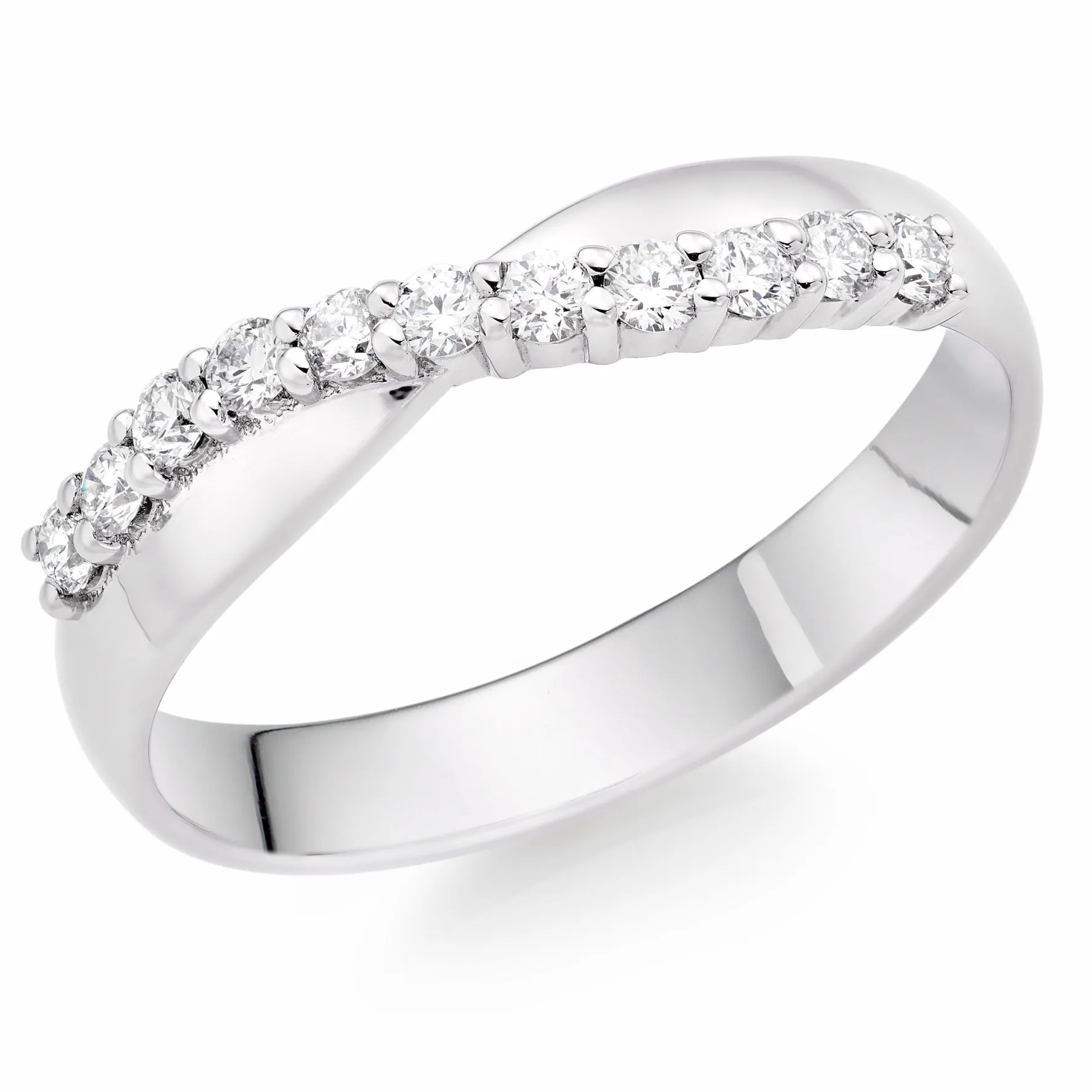 Beaverbrooks Platinum Diamond Shaped 3mm Wedding Ring