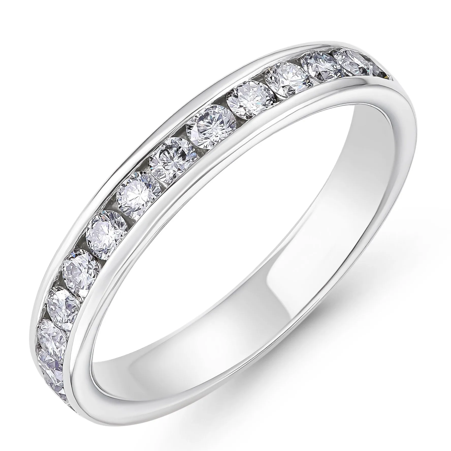 Beaverbrooks Platinum Diamond Half Eternity Ring