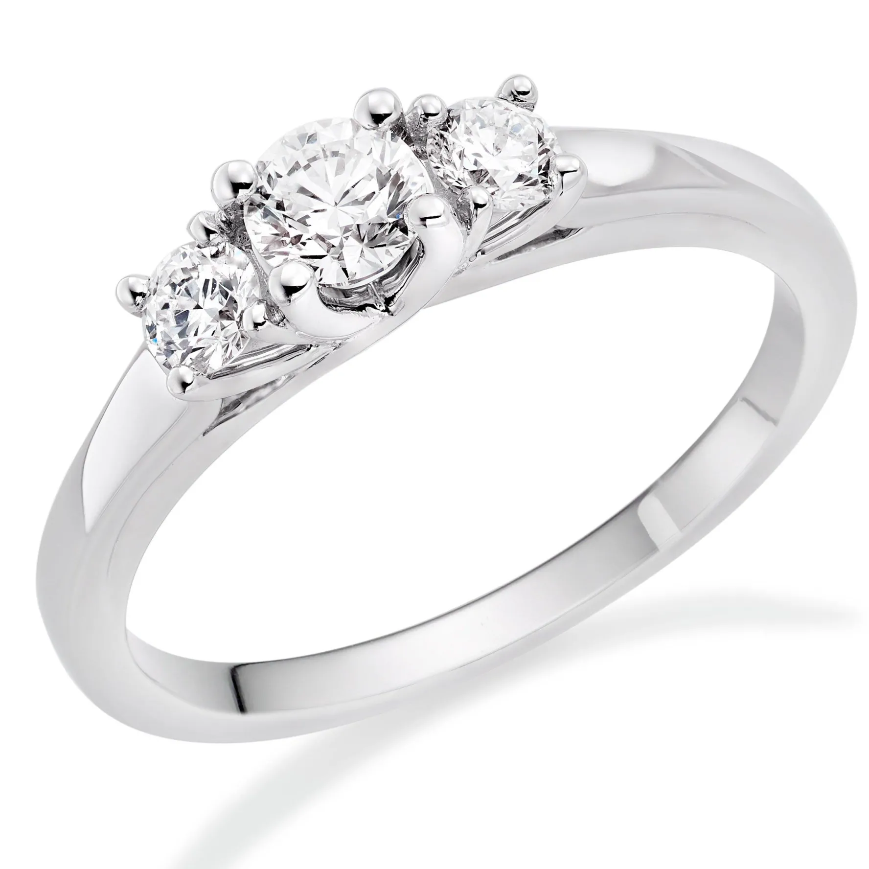 Beaverbrooks Platinum Diamond Three Stone Ring