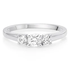 Beaverbrooks Platinum Diamond Three Stone Ring