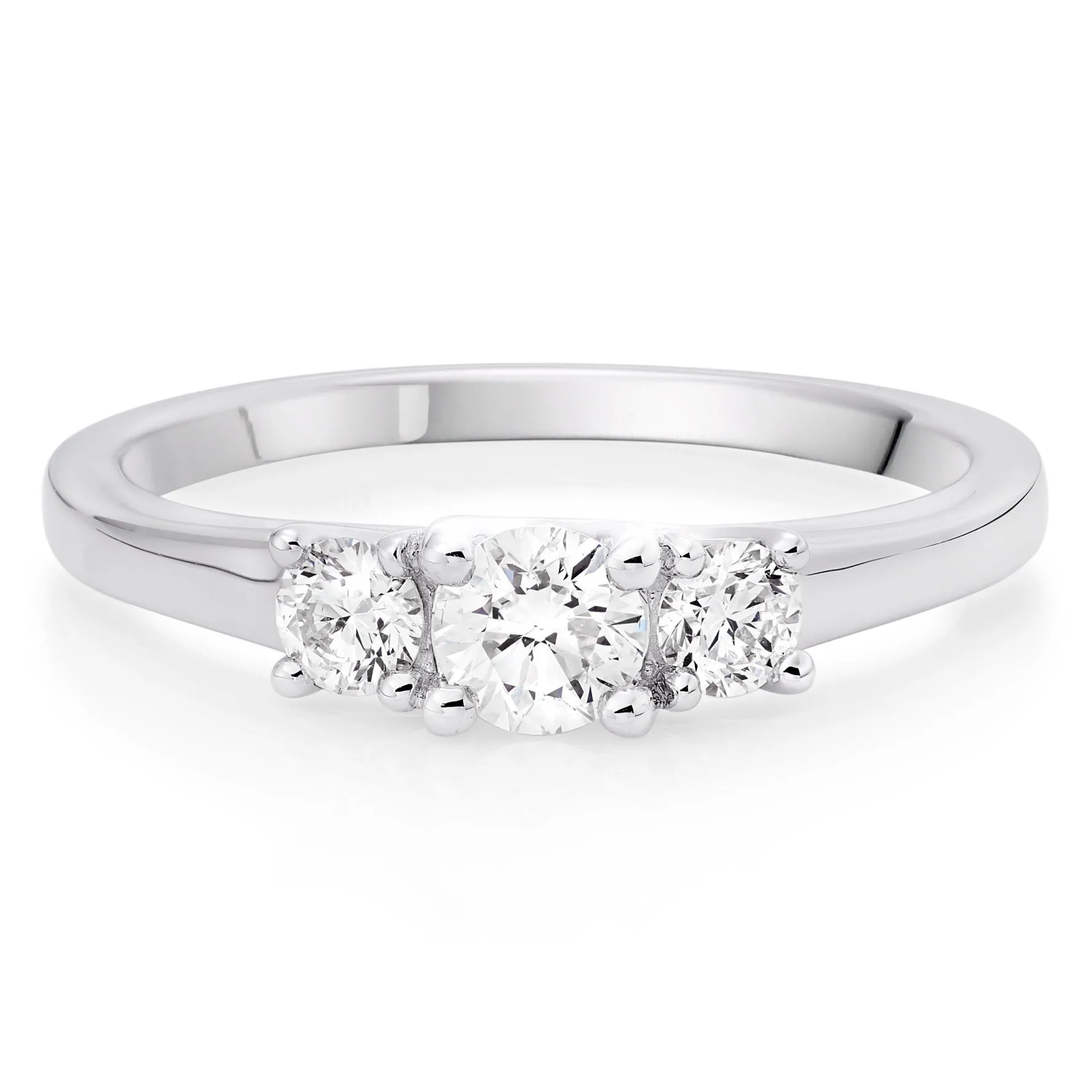 Beaverbrooks Platinum Diamond Three Stone Ring