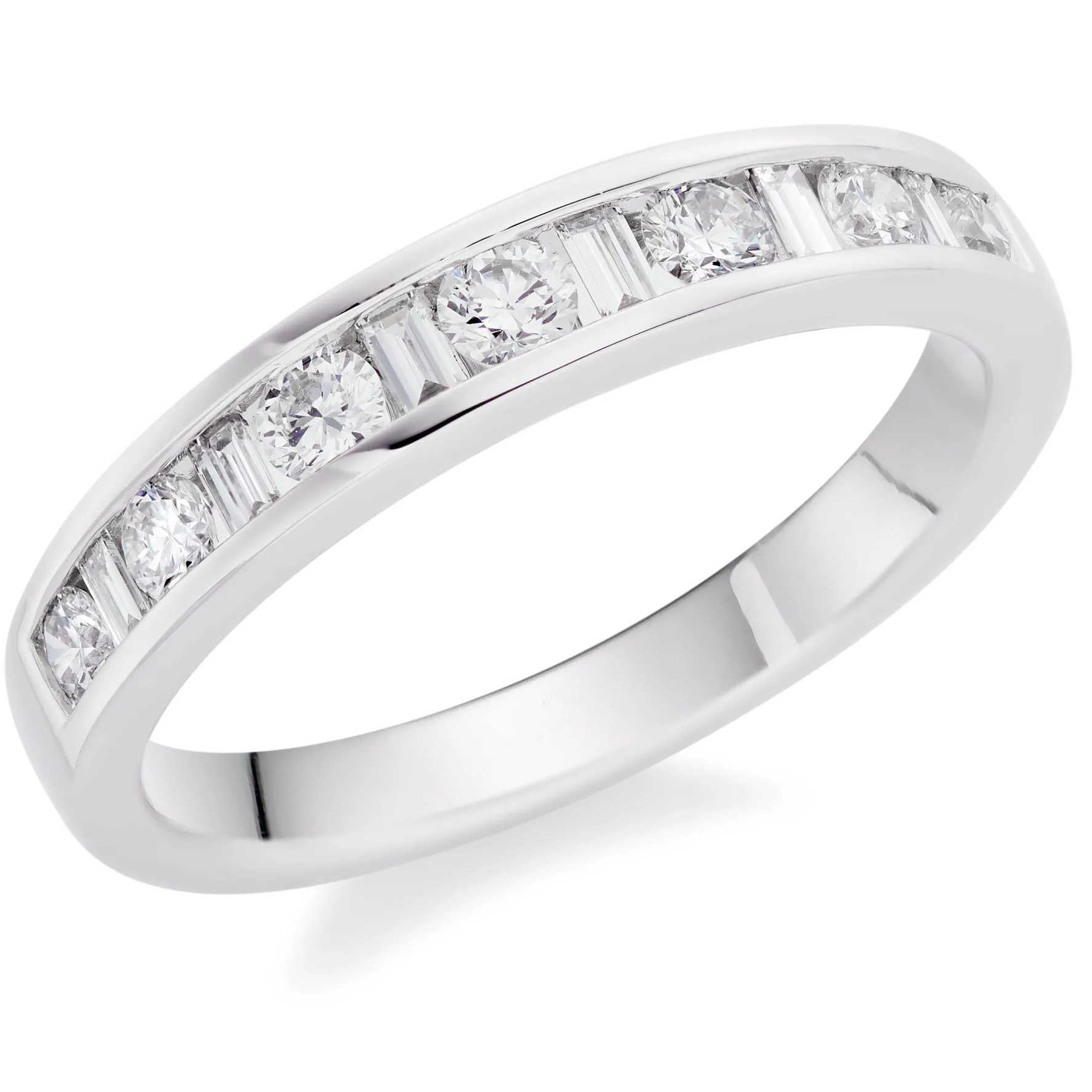 Beaverbrooks Platinum Diamond Half Eternity Ring