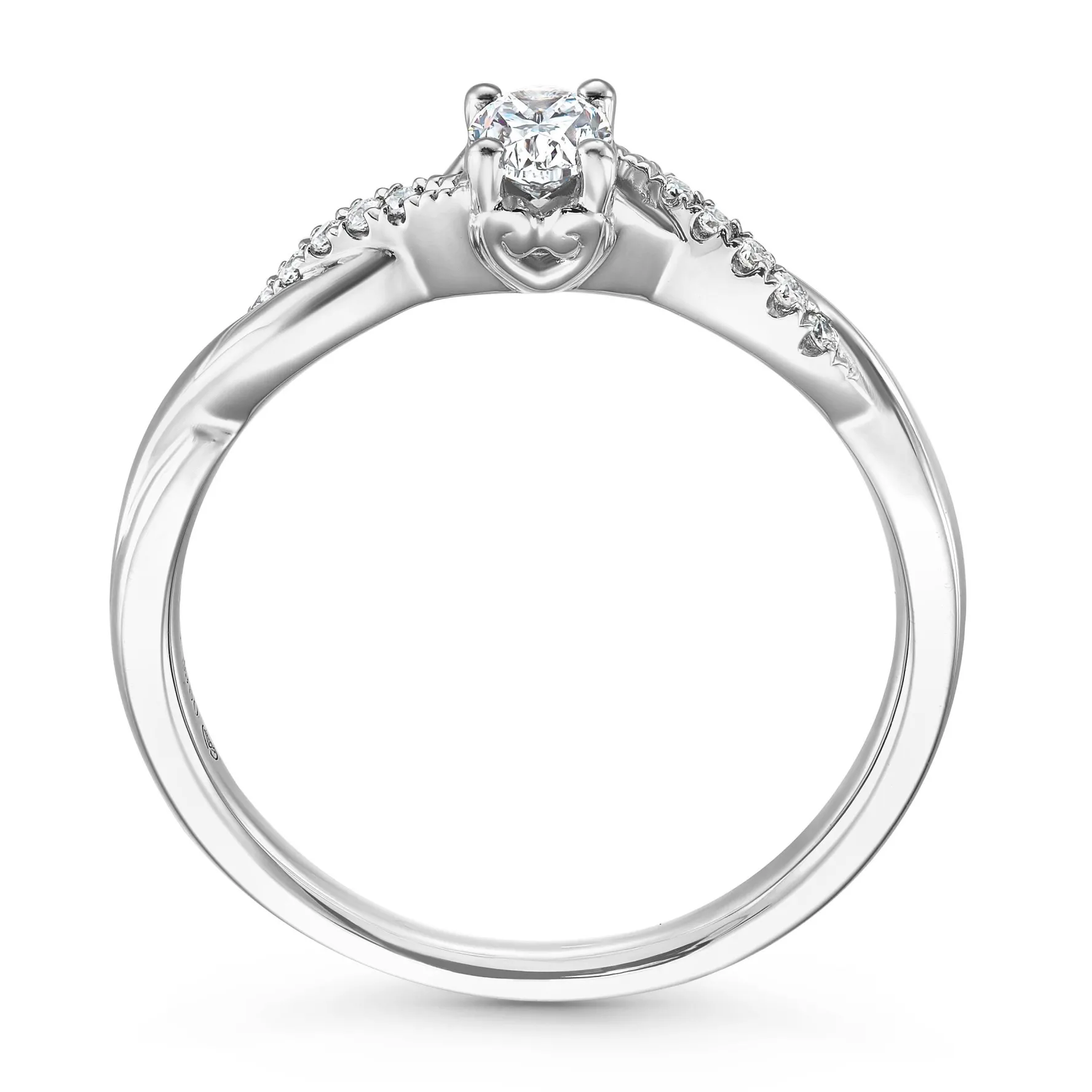 Beaverbrooks Platinum Diamond Oval Shaped Engagement Ring