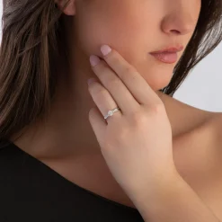 Beaverbrooks Platinum Diamond Oval Shaped Engagement Ring