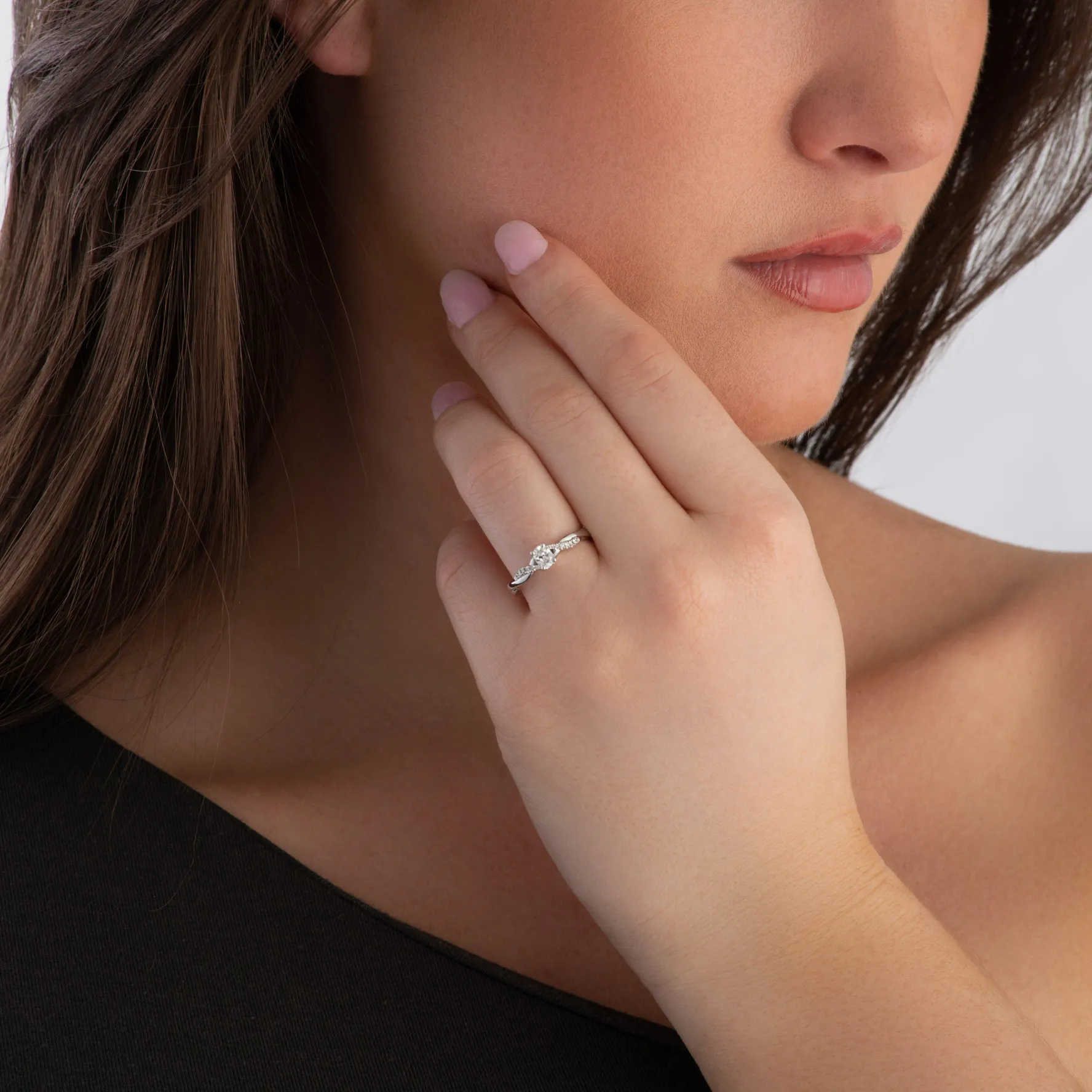 Beaverbrooks Platinum Diamond Oval Shaped Engagement Ring
