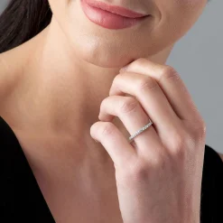 Beaverbrooks Platinum Diamond 2mm Half Eternity Ring