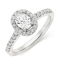 Beaverbrooks Platinum Diamond Oval Cut Halo Ring