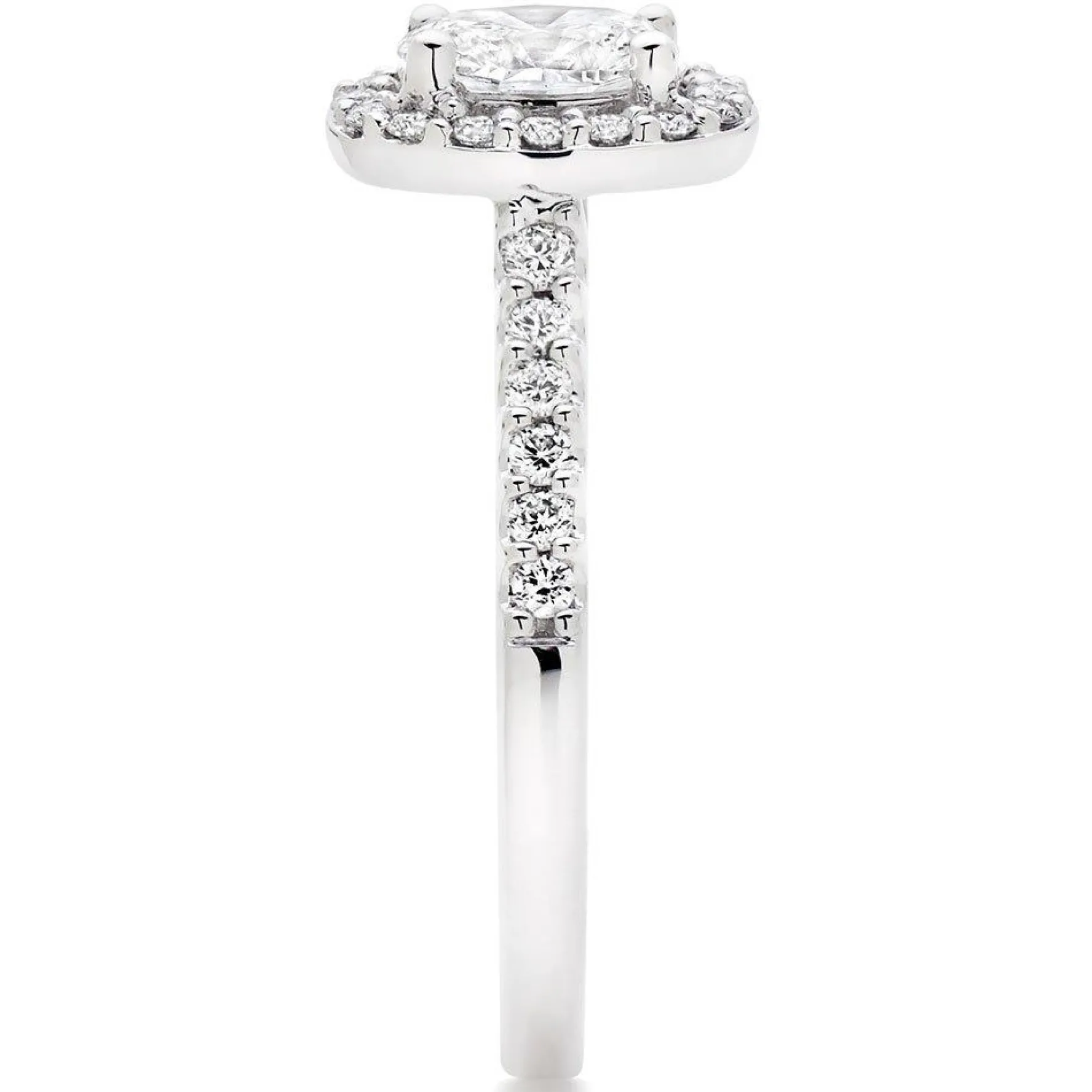 Beaverbrooks Platinum Diamond Oval Cut Halo Ring
