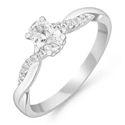 Beaverbrooks Platinum Diamond Oval Shaped Engagement Ring