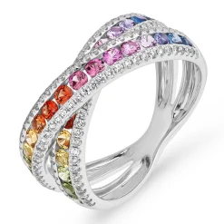 Beaverbrooks Platinum Diamond Sapphire Ring