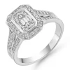 Beaverbrooks Platinum Diamond Cluster Engagement Ring
