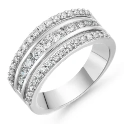 Beaverbrooks Platinum Diamond Half Eternity Ring