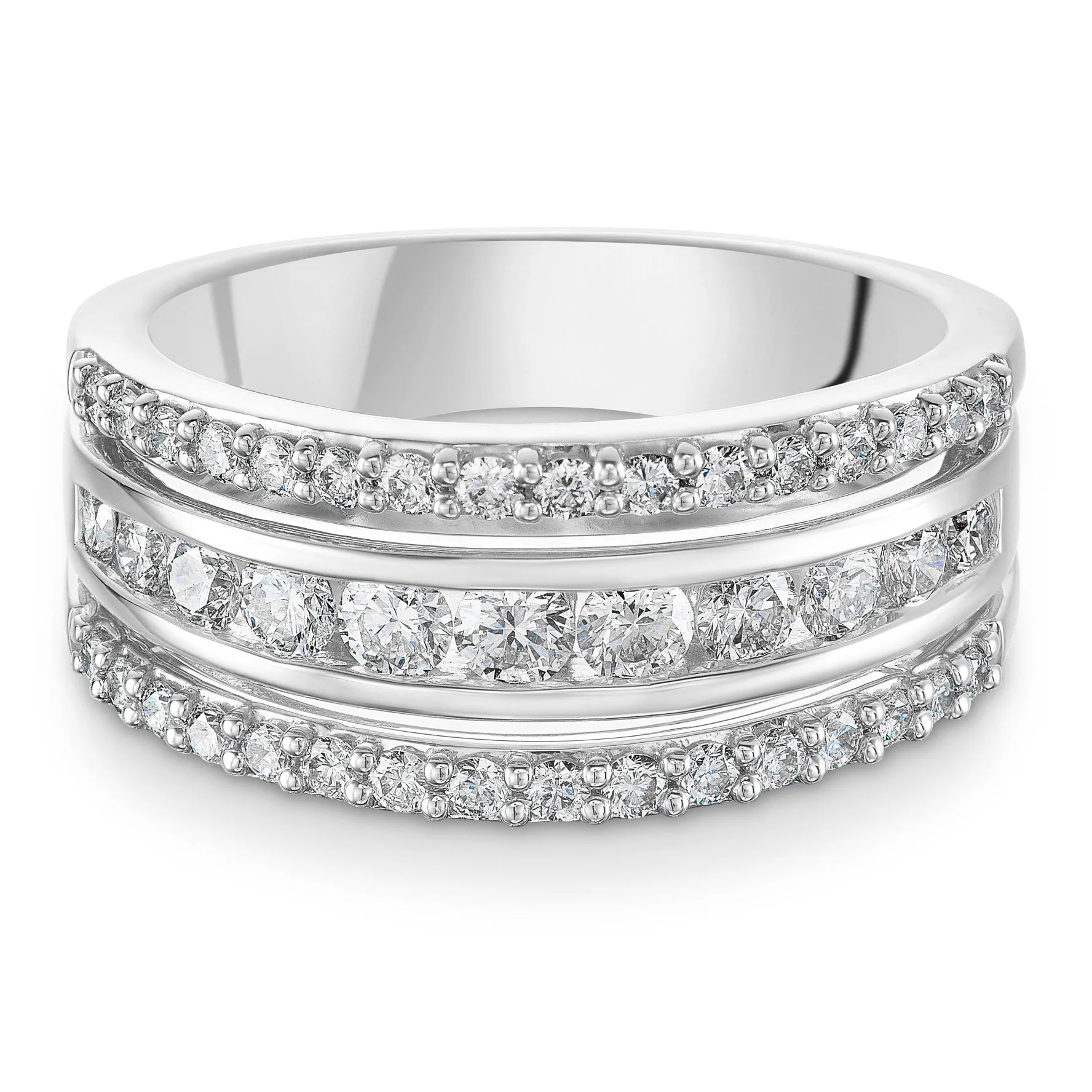 Beaverbrooks Platinum Diamond Half Eternity Ring