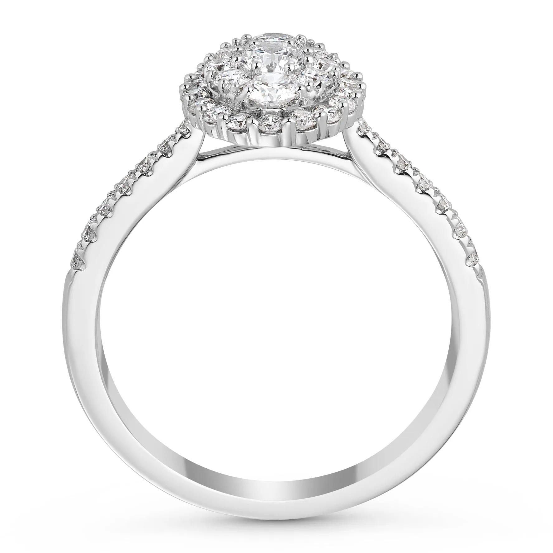 Beaverbrooks Platinum Diamond Cluster Ring