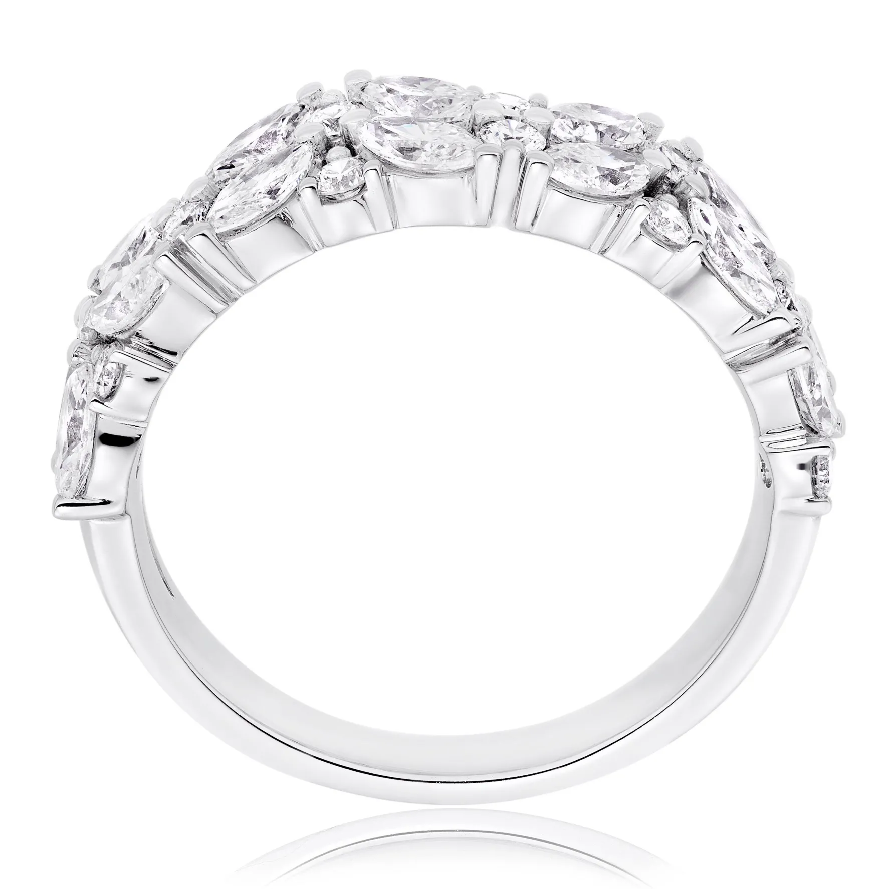 Beaverbrooks Platinum Diamond Half Eternity Ring