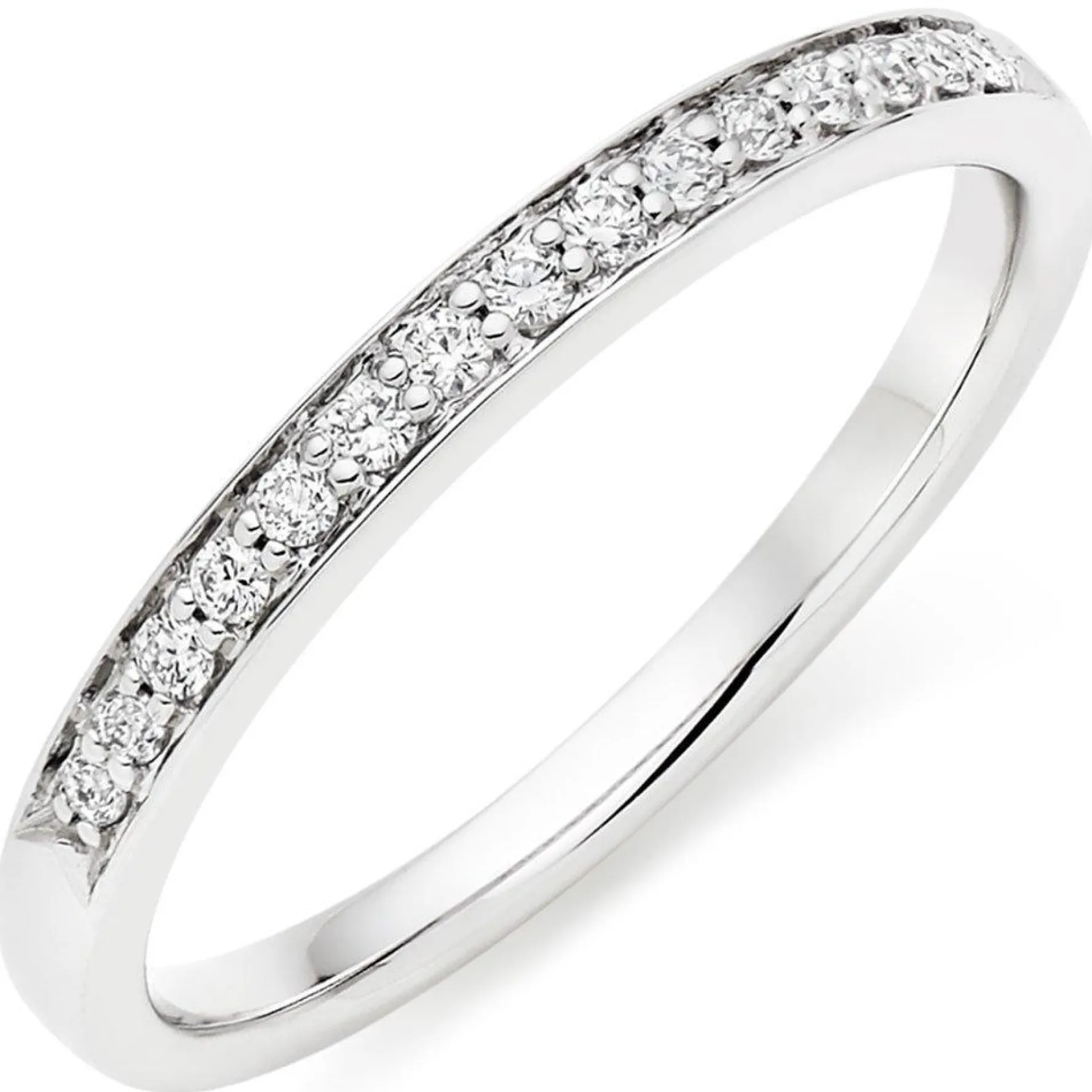 Beaverbrooks Platinum Diamond 2mm Half Eternity Ring