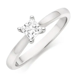Beaverbrooks Platinum Diamond Princess Cut Solitaire Engagement Ring