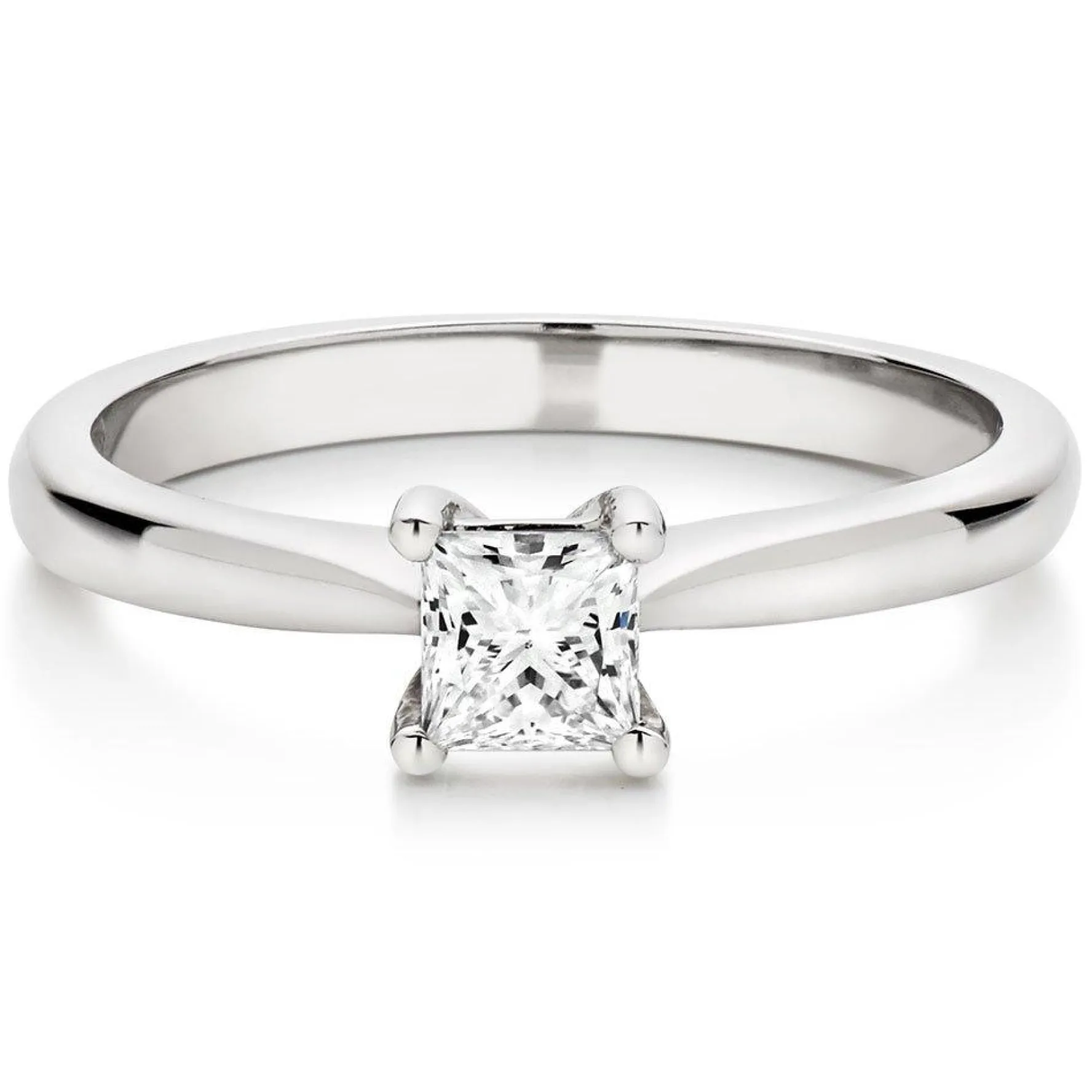 Beaverbrooks Platinum Diamond Princess Cut Solitaire Engagement Ring