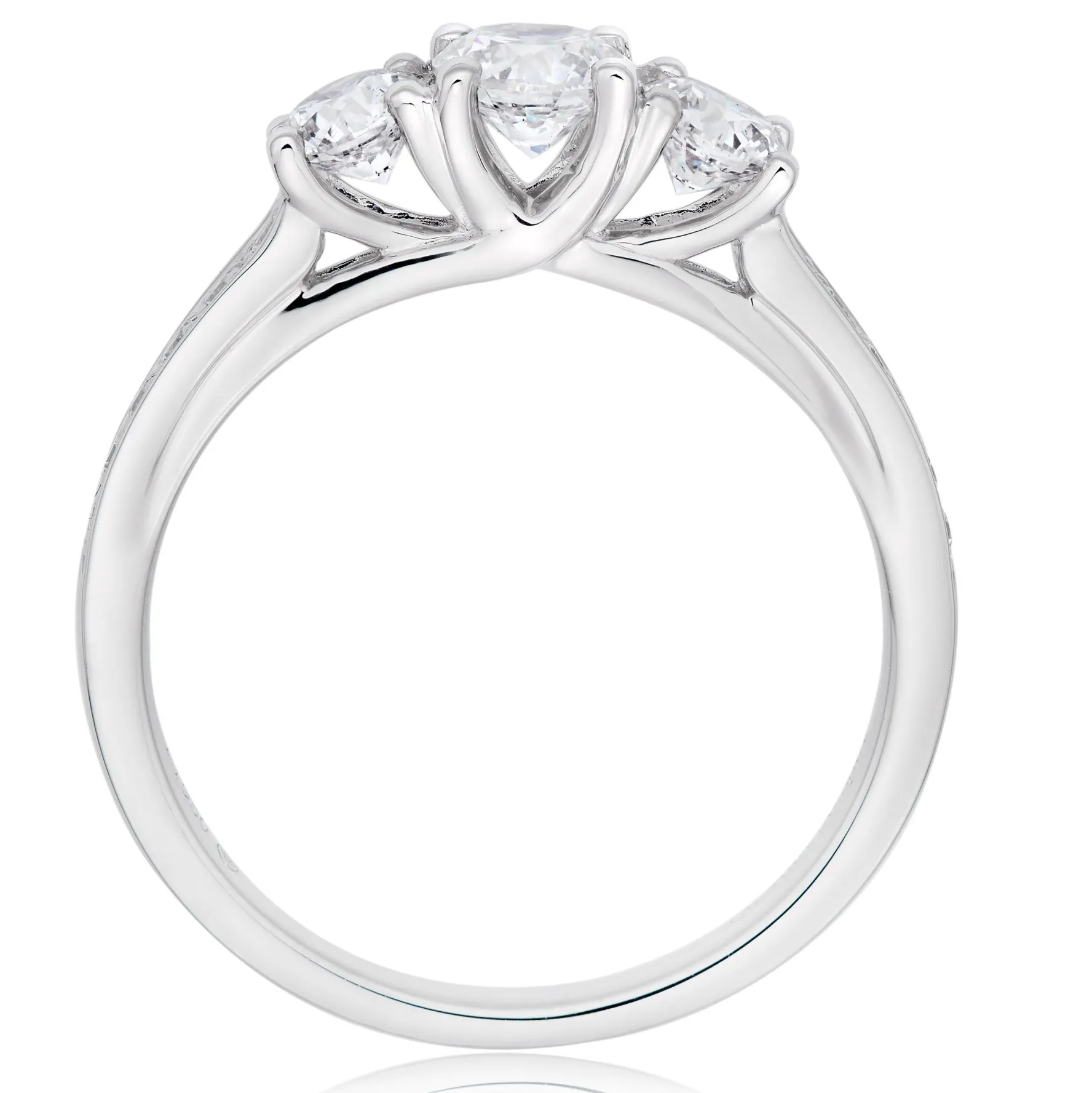 Beaverbrooks Platinum Diamond Three Stone Ring