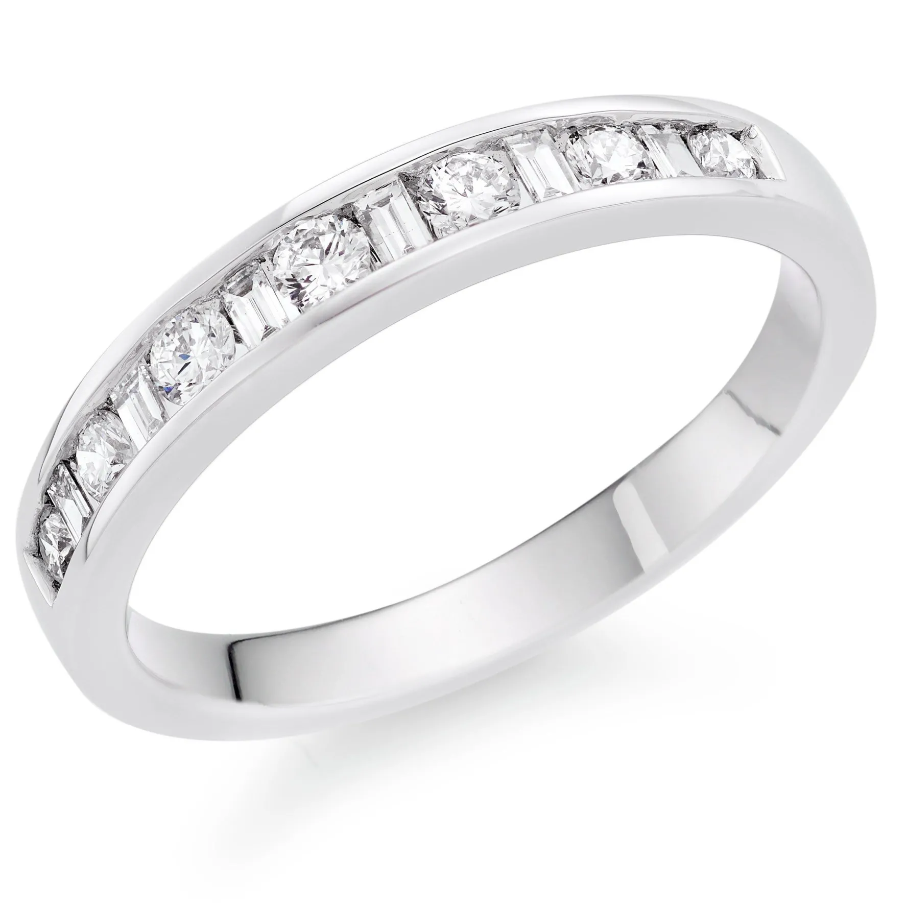 Beaverbrooks Platinum Diamond Half Eternity Ring