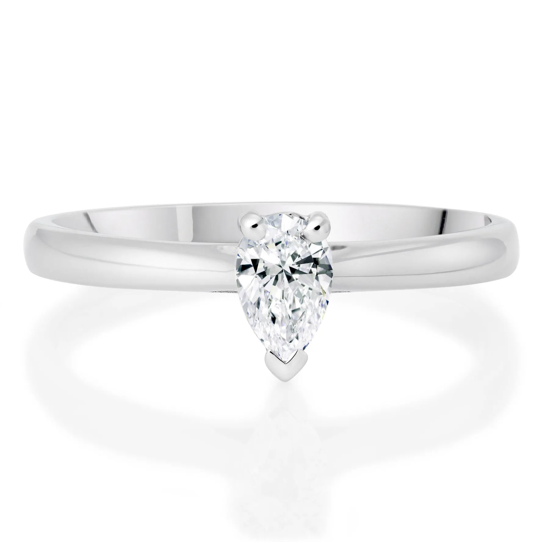 Beaverbrooks Platinum Diamond Pear Shaped Solitaire Engagement Ring