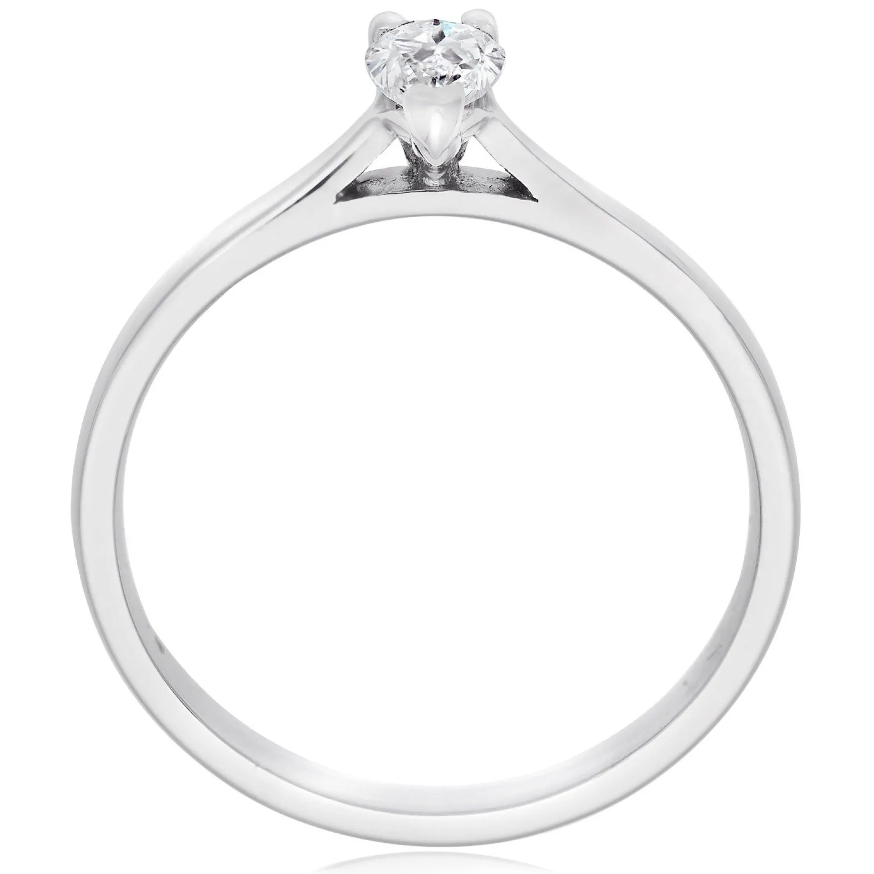 Beaverbrooks Platinum Diamond Pear Shaped Solitaire Engagement Ring