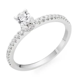 Beaverbrooks Platinum Diamond Hidden Halo Solitaire Ring