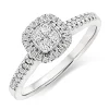 Beaverbrooks Platinum Diamond Halo Ring