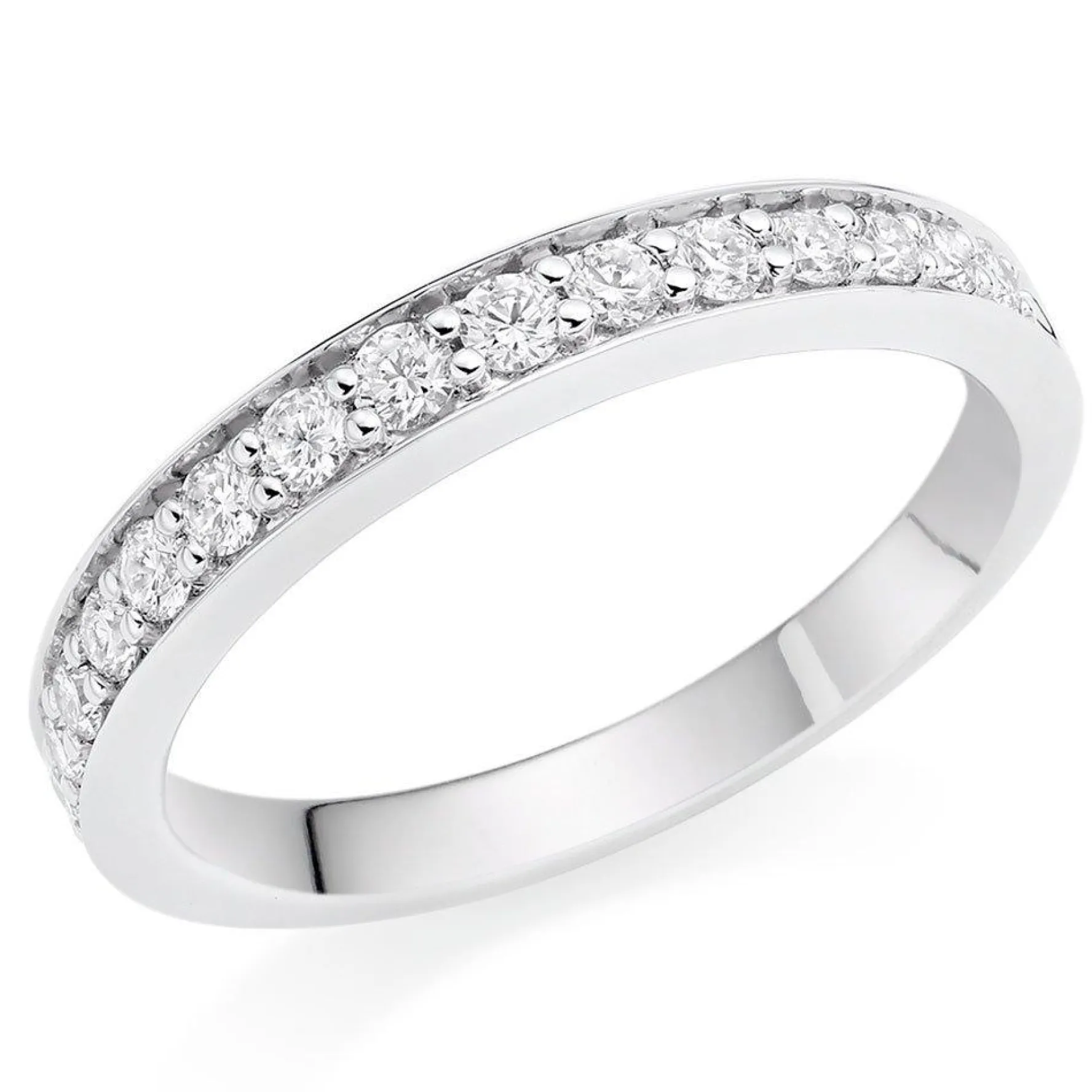 Beaverbrooks Platinum Diamond 2mm Half Eternity Ring