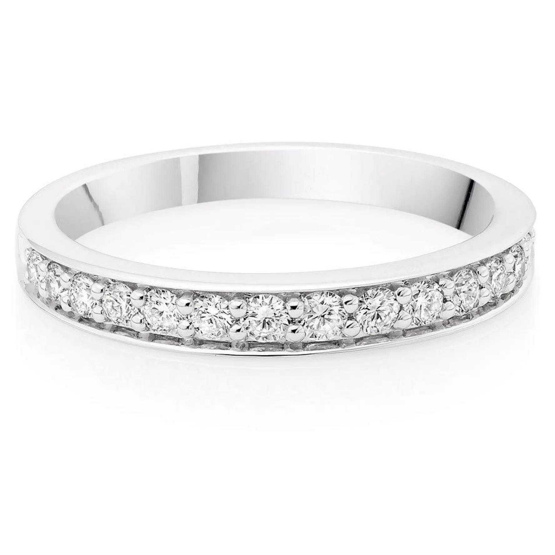 Beaverbrooks Platinum Diamond 2mm Half Eternity Ring