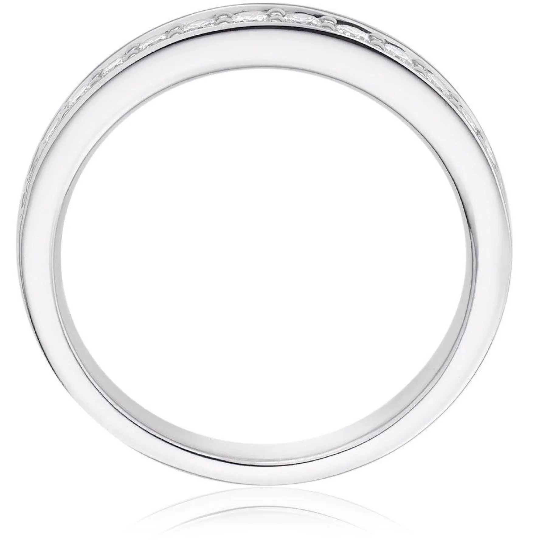 Beaverbrooks Platinum Diamond 2mm Half Eternity Ring