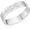 Beaverbrooks Platinum Diamond 5mm Men's Wedding Ring