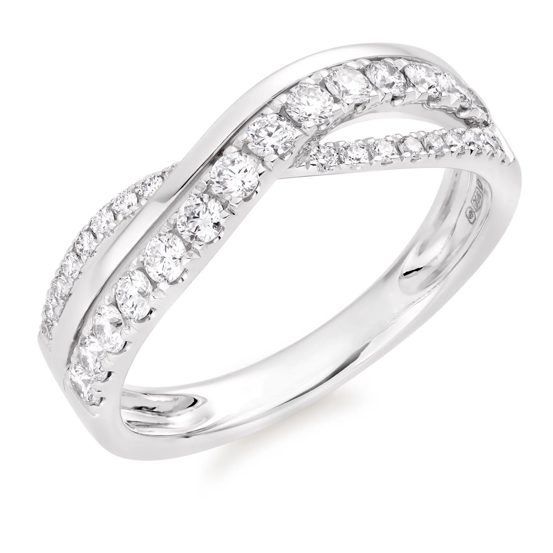 Beaverbrooks Platinum Diamond Half Eternity Ring