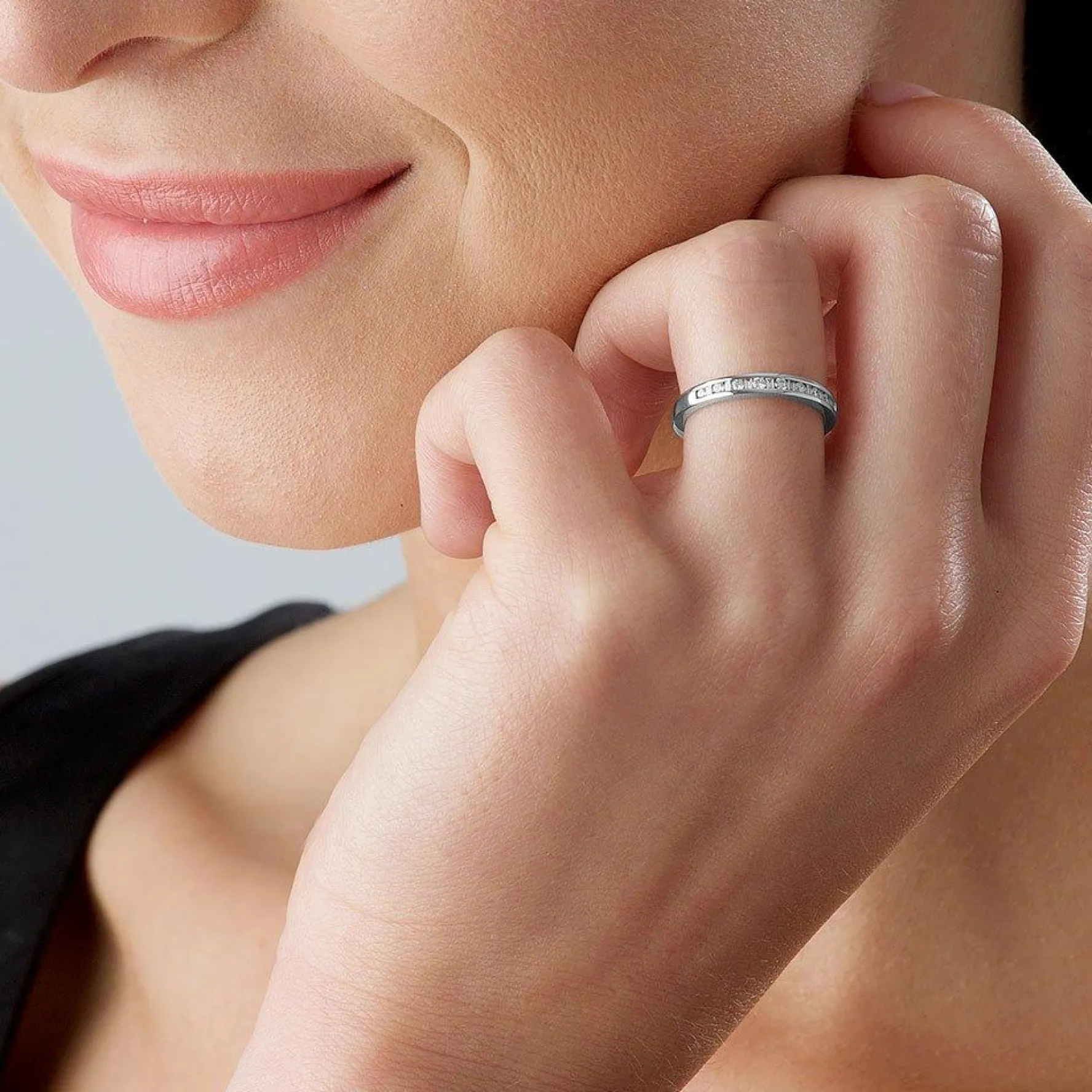 Beaverbrooks Platinum Diamond Half Eternity Ring