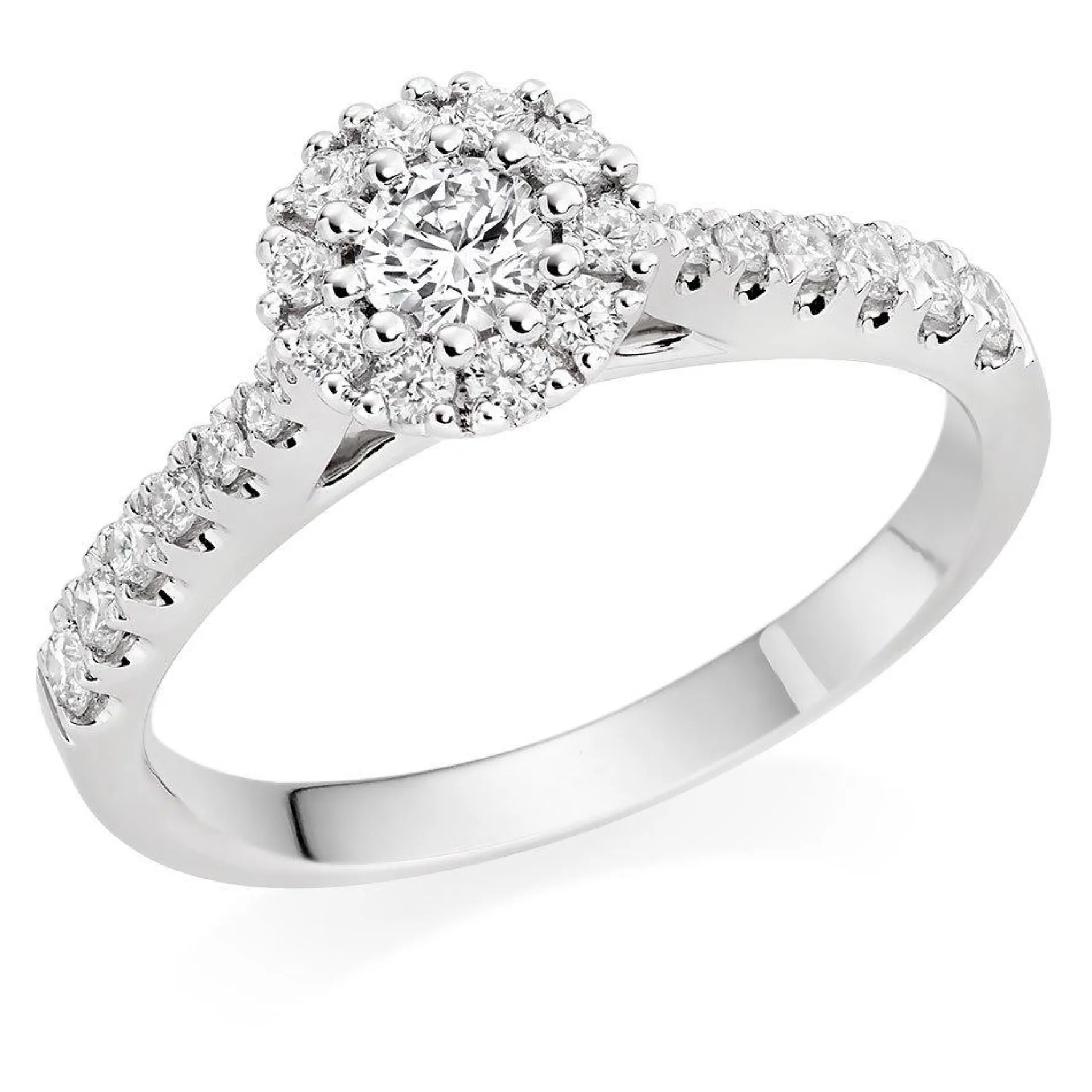 Beaverbrooks Platinum Diamond Halo Ring