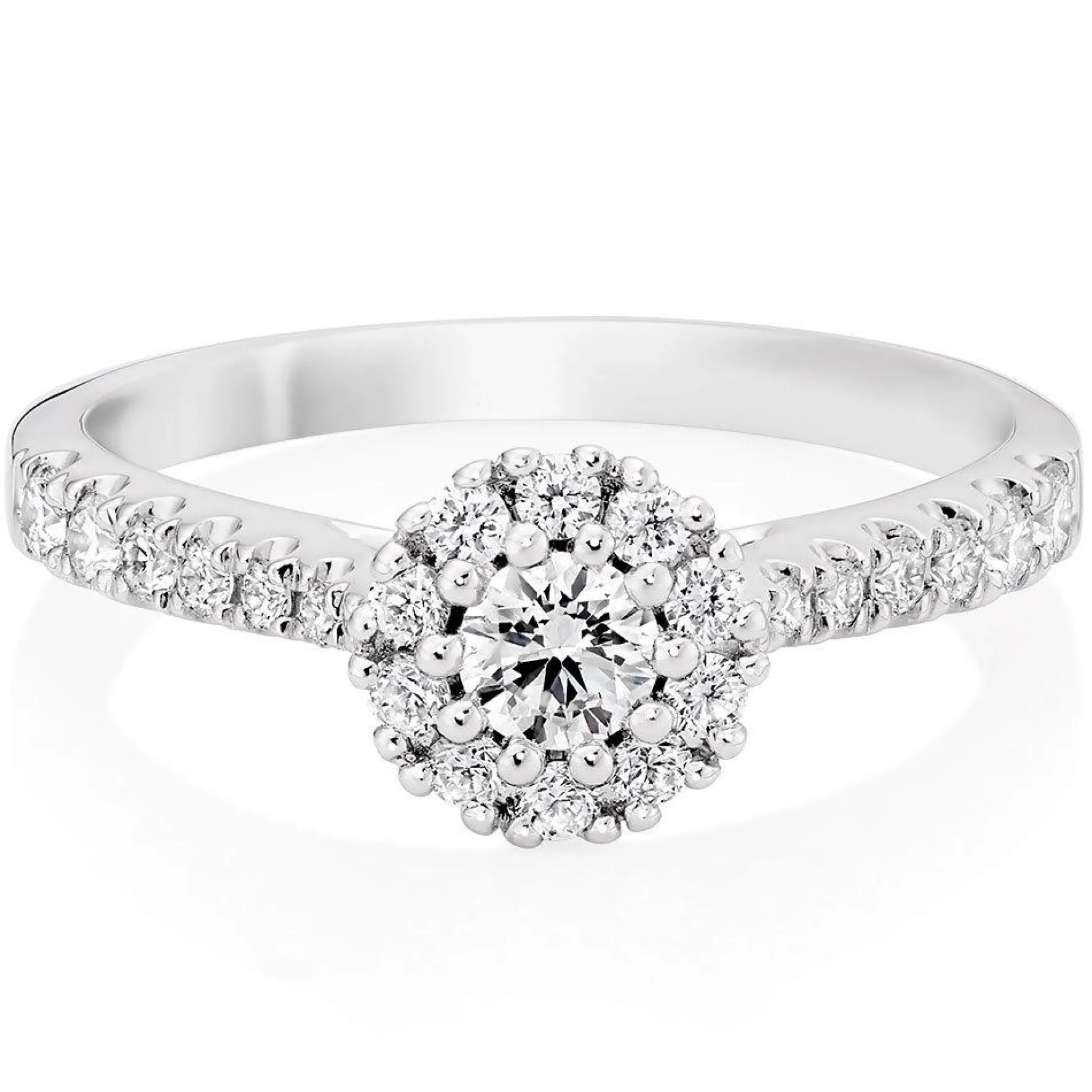 Beaverbrooks Platinum Diamond Halo Ring