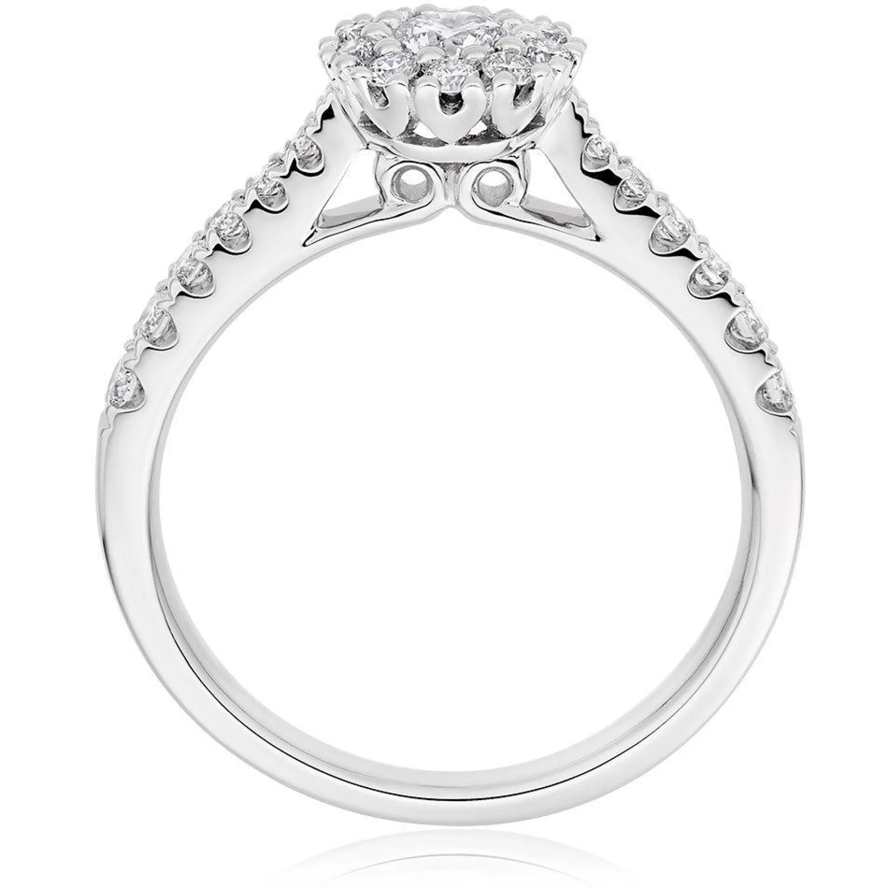 Beaverbrooks Platinum Diamond Halo Ring