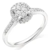Beaverbrooks Platinum Diamond Cluster Halo Ring