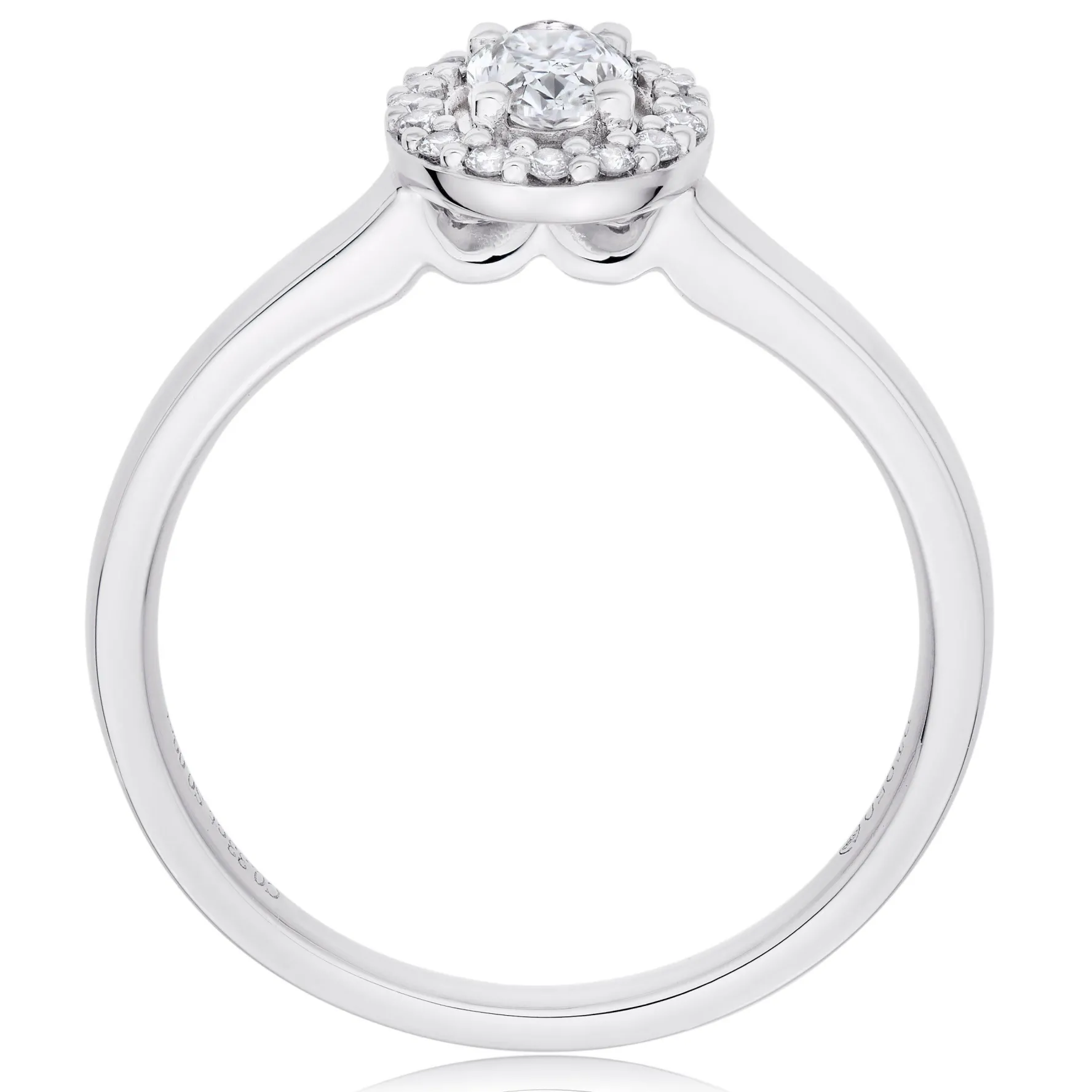 Beaverbrooks Platinum Diamond Oval Cut Halo Ring