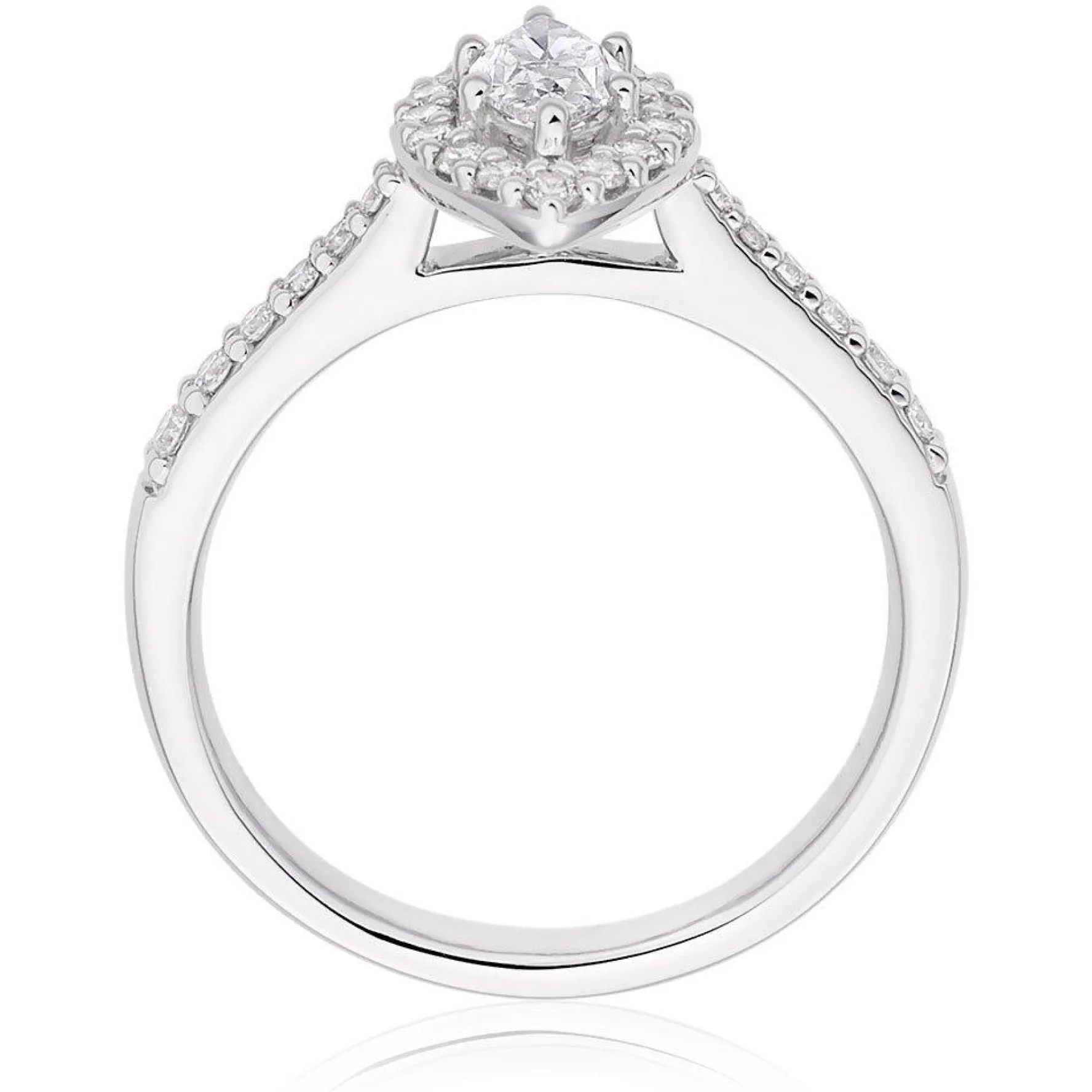 Beaverbrooks Platinum Diamond Marquise Cut Halo Ring