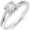 Beaverbrooks Platinum Diamond Halo Ring