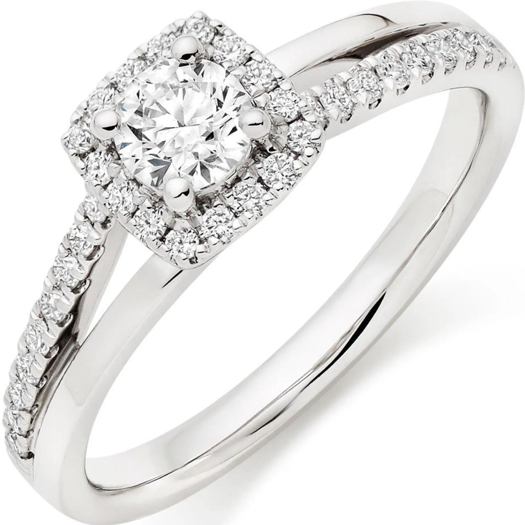 Beaverbrooks Platinum Diamond Halo Ring