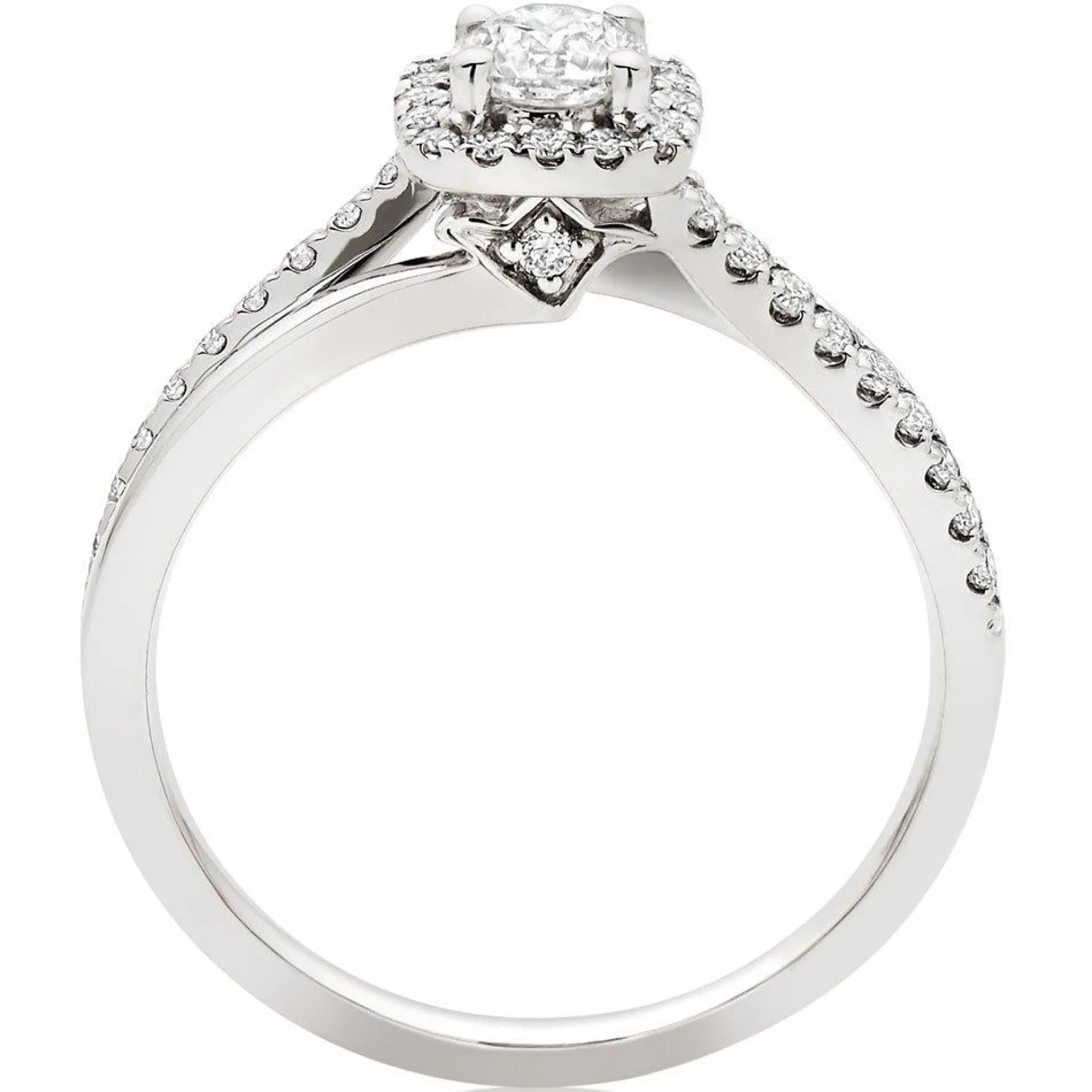 Beaverbrooks Platinum Diamond Halo Ring