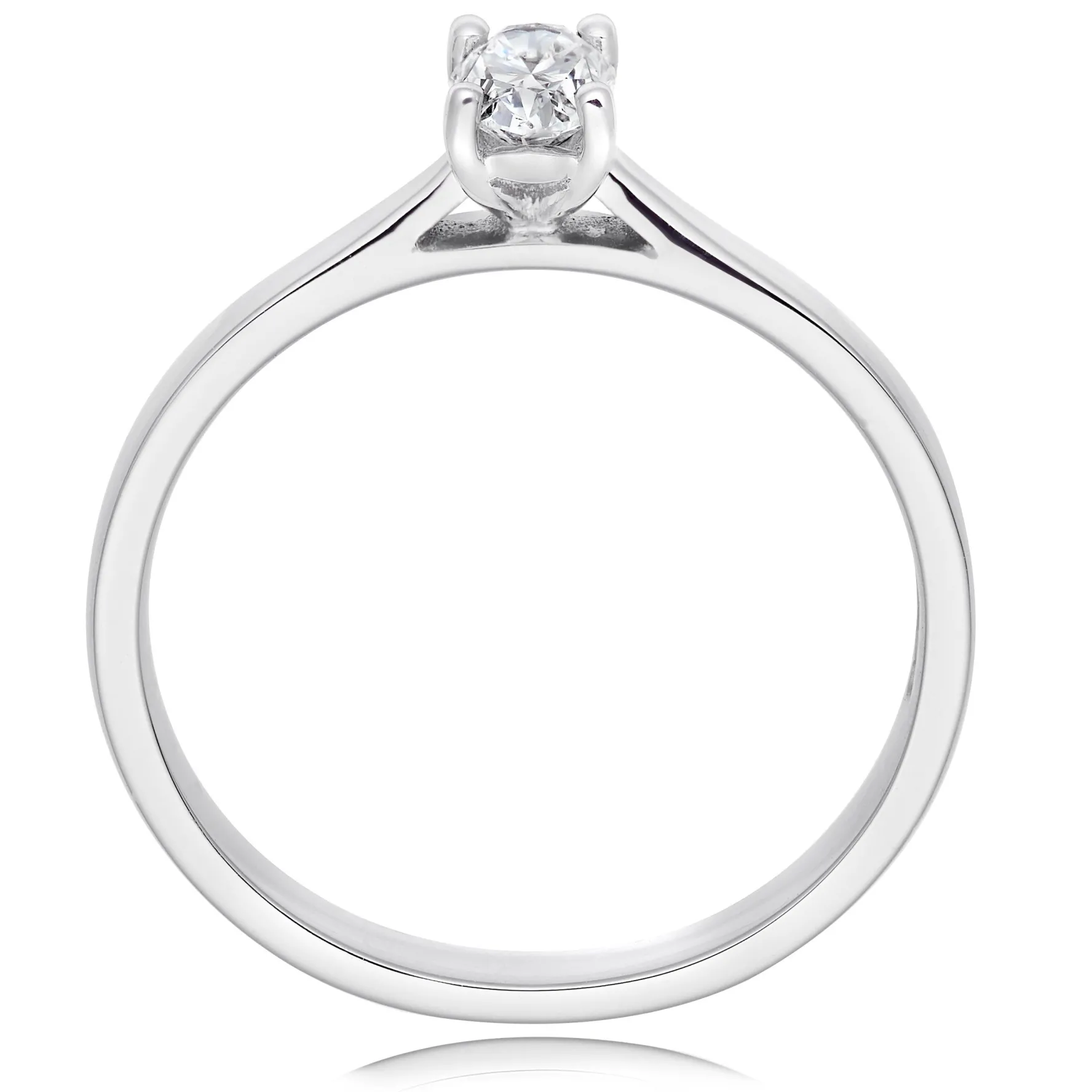 Beaverbrooks Platinum Diamond Oval Shaped Solitaire Engagement Ring